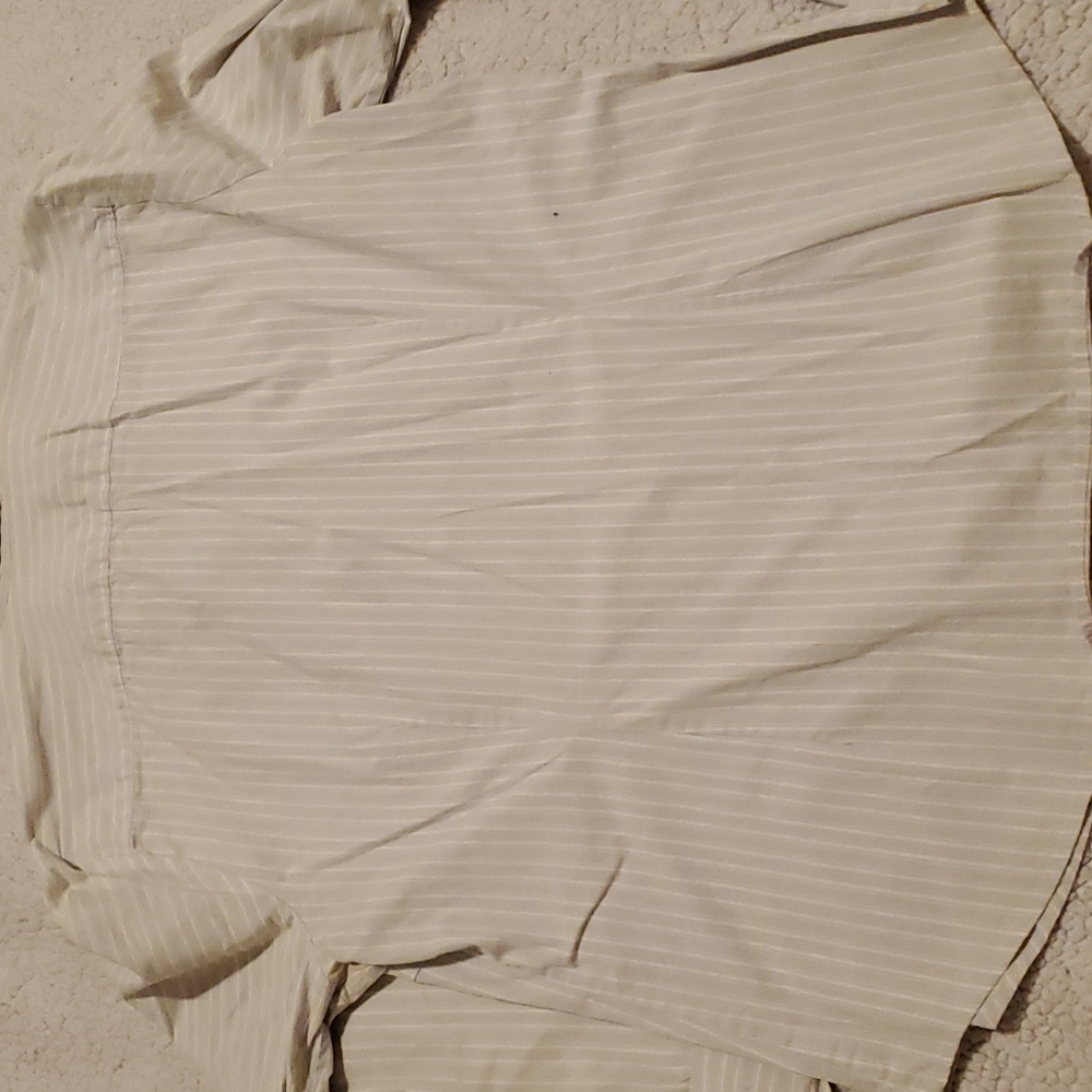 GAP stretch blue and white striped long sleeve button front shirt - Picture 6 of 6
